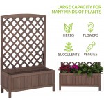 Outdoor Planter Box with Trellis Vertical Raised Garden Bed with Drainage Holes