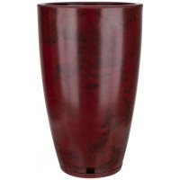Resin Planter Indoor Outdoor Drainage Hole and Saucer Amsterdan Floridis Medium 16.14x25.59 in 14.76 Red Marble