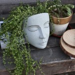 YIKUSH Plant Pots Head Planter Resin Wall Mounted Face Planter Pots with Drainage Hole Wall Face Planter Pots for Indoor Outdoor Plants