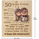 50th Anniversary Blanket Gifts Gift for 50th Wedding Anniversary Golden 50 Years of Marriage Gifts for Dad Mom Grandpa Grandma Grandparents 50th for Husband Wife 60"X 50"