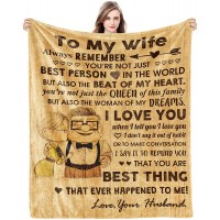 Anniversary Birthday Gift for Her Wife Gifts from Husband Romantic I Love You Weeding Gift for Women to My Wife Super Soft Flannel Throw Blankets for Christmas Valentines Mothers Day