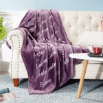 Bedsure Get Well Soon Gifts for Women Healing Thoughts Throw Blanket Purple Soft Fleece Blanket with Inspirational Positive Energy Perfect Sympathy Breast Cancer Gifts