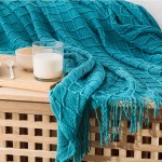 Bedsure Throw Blanket for Couch 50 x 60 inches Knit Woven Summer Blankets Cozy Lightweight Decorative Throw for Sofa Bed and Living Room All Seasons Suitable for Women Men and Kids Teal