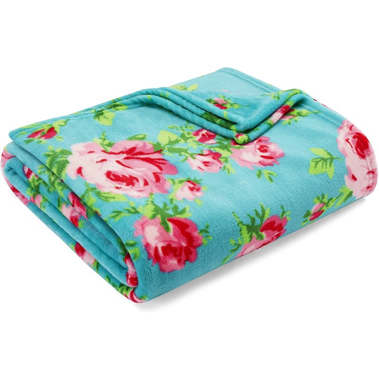 Betsey Johnson Home | Plush Collection | Throw Ultra-Soft & Cozy Fleece Lightweight & Luxuriously Warm Perfect for Bed or Couch Bouquet Day
