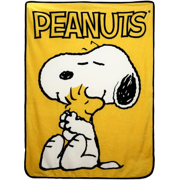 Bioworld Peanuts Snoopy and Woodstock Fleece Throw Blanket