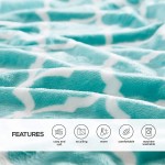 Comfort Spaces Ultra Soft and Cozy Sherpa Throw Blankets for Couch and Bed  Plush Fleece Reversible Throw-Blanket with Fuzzy Faux FurThrows 50x60 Aqua Ogee