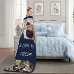 Custom Blanket with Photo Personalized Picture Text Blanket Customized Sofa Throw Blanket Personalized cobijas Funny Gifts for Valentines,Boyfriend,Dad,Mom,Friends,New Year,Birthday