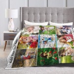 Custom Blanket with Picture Custom Collage Blanket Make a Customized Throw Blanket for Kids Adults Family Souvenir Gift