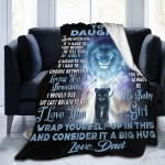 Daughter Gift from Dad Birthday Gifts from Lion Father Blanket to My Daughter Romantic Christmas Birthday Gifts for Her Lightweight Flannel Blanket for Bed Sofa