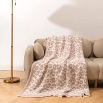 DOOWELL Leopard Throw Blanket Unique Animal Wild Print Cozy Blanket,Soft Blanket Suitable for Sofa Bed Travel Fleece Blanket 45*60IN Cream
