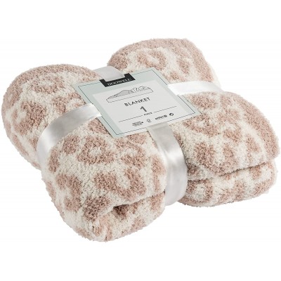 DOOWELL Leopard Throw Blanket Unique Animal Wild Print Cozy Blanket,Soft Blanket Suitable for Sofa Bed Travel Fleece Blanket 45*60IN Cream