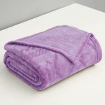 Exclusivo Mezcla Soft Throw Blanket Large Fuzzy Fleece Blanket Decorative Geometry Pattern Plush Throw Blanket for Couch Sofa Bed 50x60 Inches Lilac Purple