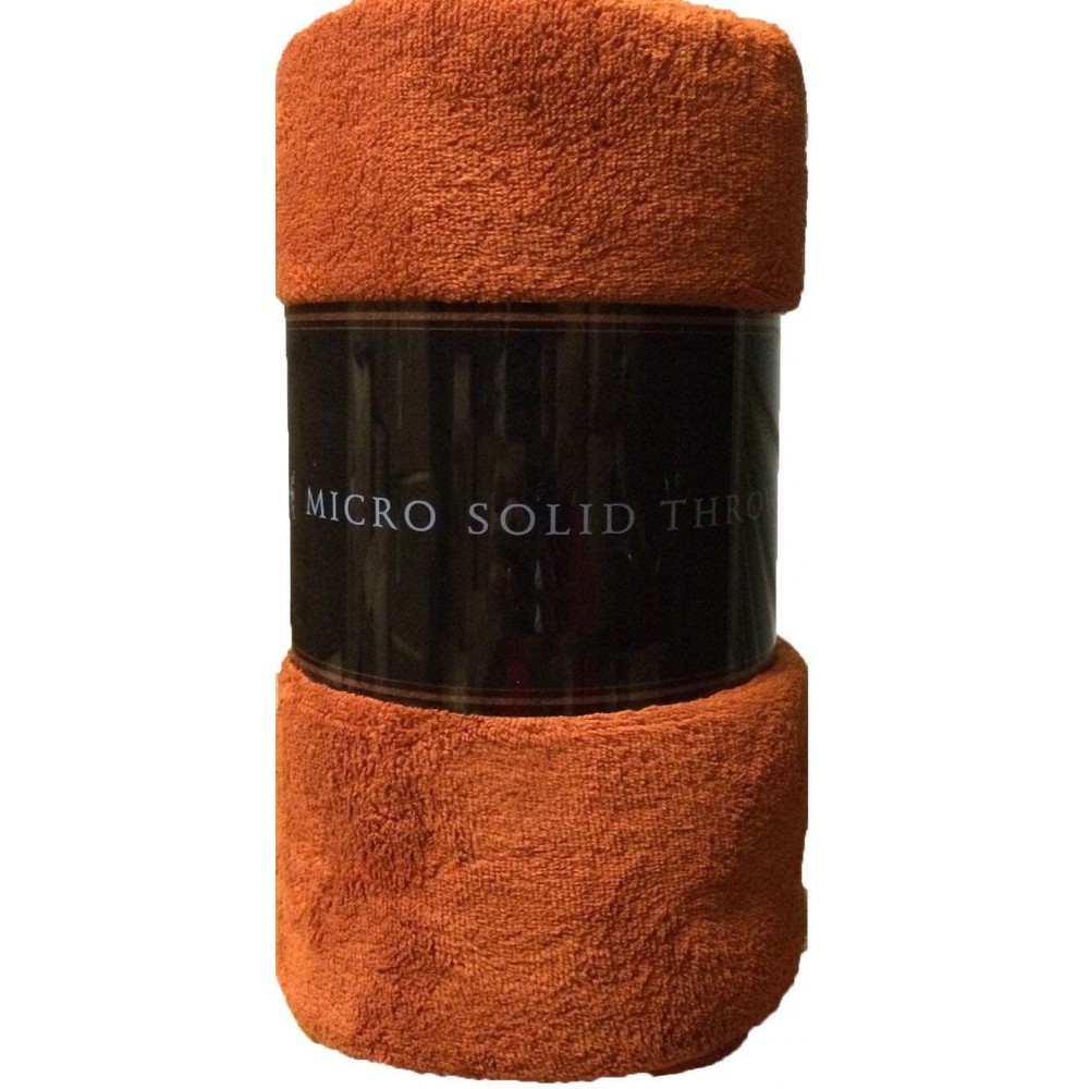 Goldenlinens Ultra Soft Cozy Plush Fleece Warm Solid Colors Traveling Throw Blanket 50" X 60" 127 cm X 152 cm Rust