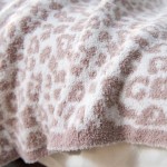 GY Luxury Fleece Leopard Throw Blanket Super Soft Lightweight Washable Blanket for Chair Sofa Couch Bed Camping Travel,50x60 inch,Stone Cream
