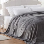Hboemde Fleece Blanket Queen Size Dark Grey Warm Lightweight Flannel Blankets for Couch Bed Sofa All Seasons 90"x90"
