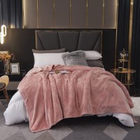 HT&PJ Fleece Throw Blanket Super Soft Lightweight Flannel Microfiber Velvet Cozy Warm Throw Blanket for Living Room Pink Throw50 X 60"