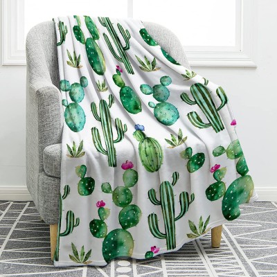 Jekeno Cactus Flower Soft Throw Blanket Smooth Blanket Sofa Chair Bed Office 50"x60"