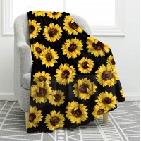 Jekeno Sunflower Blanket Double Sided Print Throw Blanket Soft Warm Lightweight for Adults Women Gift 50"x60"