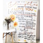 LOVINSUNSHINE Sunflower Love Letter to My Daughter Blanket Daughter Gift from Mom to My Daughter Blankets Encouragement Gifts for Daughter 60x80in