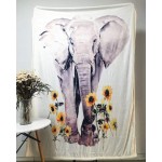 LOVINSUNSHINE Super Soft Elephant Blanket Sunflower Elephant Blanket Sherpa Throw Fleece Blanket Elephant Gifts for Teens Girls Elephant Blankets for Women 50" X 60" -