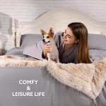 Lvylov Decorative Soft Fluffy Faux Fur Throw Blanket 50" x 60",Reversible Long Shaggy Cozy Furry Blanket,Comfy Microfiber Accent Chic Plush Fuzzy Blanket for Sofa Couch Bed,Breathable & Washable,Beige