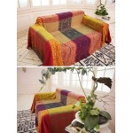 MayNest Bohemian Tribal Throws Blankets Reversible Colorful Red Blue Boho Hippie Chenille Jacquard Fabric Throw Covers Large Couch Furniture Sofa Chair Loveseat Recliner Oversized Red L:102x87