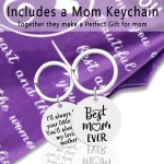 Mom Gifts Blanket for Mom Mothers Day Birthday Gifts from Daughter Unique Gifts for Mom Wife,Super Soft Throw I Love You Mom Blanket & Mom Keychain Presents Set 50"x60" Purple