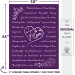Mothers Day Gifts for Mom Blanket Mom Gifts from Daughter for Mother’s Day Birthday Gifts for Mom from Son Mom Birthday Gift from Daughter Happy Birthday Throw Blanket 65” x 50” Purple