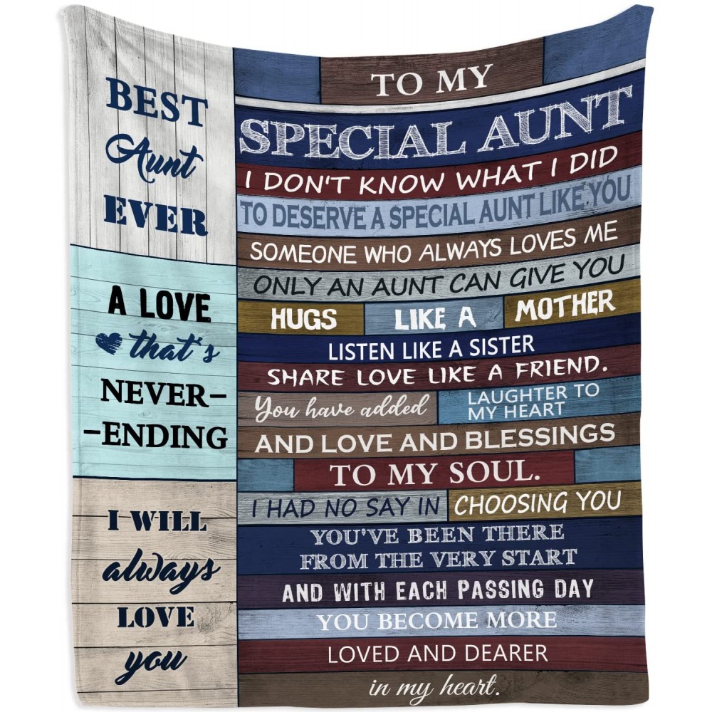 Mubpean Aunt Gifts Blanket Aunt Gifts from Niece Gifts for Aunts from Niece Best Aunt Ever Gifts Aunt Birthday Gift Aunt Gifts from Nephew Special Birthday Gift Ideas Throw Blankets 60"x50"