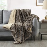 PANDATEX Faux Fur Throw Blanket Super Soft Fuzzy Fluffy Decorative Blanket,Luxury Warm Shaggy Elegant Long Hair Washable Decoration Throw for Sofa Couch and Bed Brown 50x60 in