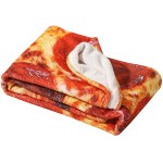 Pizza Throw Fuzzy Soft Blanket for Kids and Adult  Novelty Realistic Funny Food Warm 285 GMS Cozy Flannel Blanket