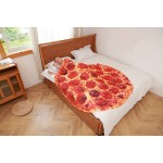 Pizza Throw Fuzzy Soft Blanket for Kids and Adult  Novelty Realistic Funny Food Warm 285 GMS Cozy Flannel Blanket