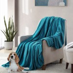 REDKEY Blue Throw Blanket,Flannel Fleece Blankets Queen Size 90x90in,Dog Blanket Super Soft Fluffy,Warm Home Decor and Furniture Protector,Washable Sleeping Throw Blankets for Couch,Bed,Baby,Pet