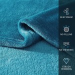 REDKEY Blue Throw Blanket,Flannel Fleece Blankets Queen Size 90x90in,Dog Blanket Super Soft Fluffy,Warm Home Decor and Furniture Protector,Washable Sleeping Throw Blankets for Couch,Bed,Baby,Pet