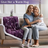 RHF Warm Blanket Birthday Gifts for Women Women Gifts Positive Energy Love & Hope Sherpa Throw Blanket Warm Hugs Gifts for Friend Mom GrandmaThrow Violet