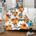 Sunflower Blanket Romantic Husband's Love Letter Bed Throw Healing Gift Soft Blankets Positive Blankets 60x80 06