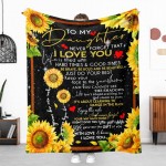 Sunflower Blanket to My Daughter Never Forget That I Love You from Mom Dad Fleece Blanket Ultra-Soft Micro Light Weight Warm Bed Throw Blanket to My Daughter 60"x50"
