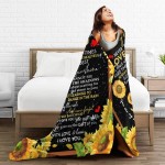 Sunflower Blanket to My Daughter Never Forget That I Love You from Mom Dad Fleece Blanket Ultra-Soft Micro Light Weight Warm Bed Throw Blanket to My Daughter 60"x50"