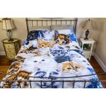 Super Soft Full Queen Size Plush Fleece Blanket by Jenny Newland 75" x 90" Kitten Collage