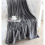 TASTHROW Large Flannel Fleece Throw Blanket 50×70 Inch Cozy Lightweight Thick Blanket All Seasons Suitable for Women Men and Kids Grey