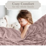 The Connecticut Home Company Soft Fluffy Warm Faux Fur and Sherpa Throw Blanket Luxury Thick Fuzzy Blankets for Home and Bedroom Décor Washable Accent Throws for Sofa Beds Couch 65x50 Dusty Rose