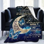 To My Daughter Blanket Ultra Soft Flannel Throw Blankets for Couch Bedroom Sofa Warm Birthday Gifts 50 x 60 in
