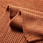 Treely Knitted Throw Blanket Rust Orange Knit Throw Blanket for Couch Sofa Beach Chair 50" x 60"