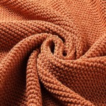 Treely Knitted Throw Blanket Rust Orange Knit Throw Blanket for Couch Sofa Beach Chair 50" x 60"