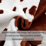 TROCHIN Brown Cow Blanket Print Soft Cow Blankets and Throws for Women Cow Bedding for Couch Sofa Bed 60’’x50’’