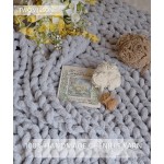 Twomissone Luxury Chunky Knit Chenille Bed Blanket 50x60 Large Knitted Throw Blanket Warm Soft Cozy Blankets for Cuddling up in Bed on The Couch or Sofa 50"x60"
