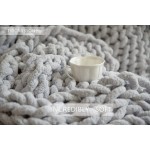 Twomissone Luxury Chunky Knit Chenille Bed Blanket 50x60 Large Knitted Throw Blanket Warm Soft Cozy Blankets for Cuddling up in Bed on The Couch or Sofa 50"x60"