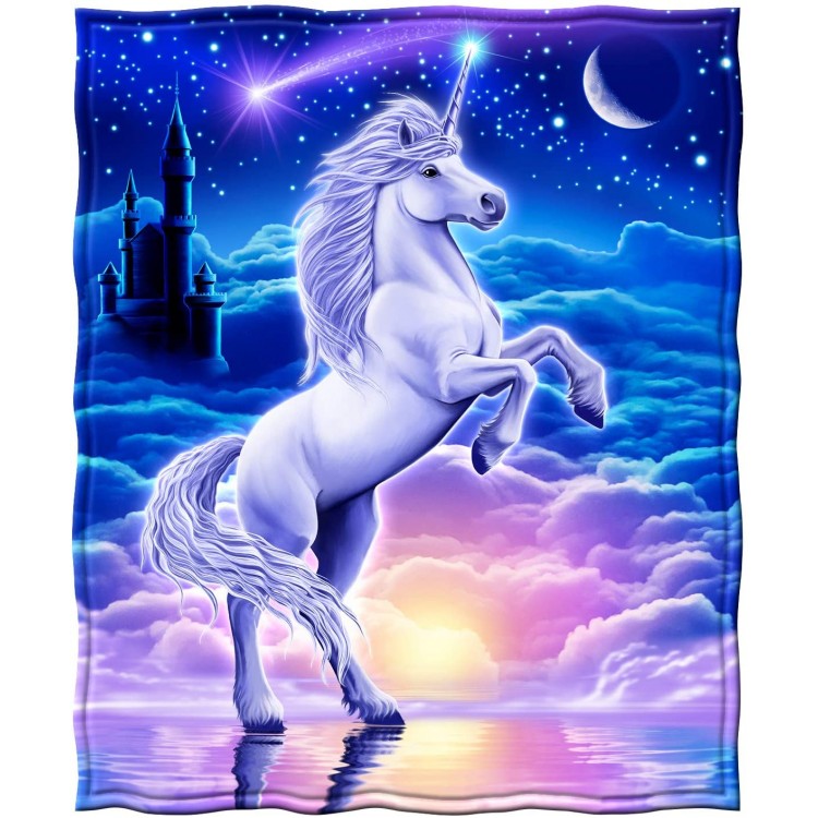 Unicorn Super Soft Plush Fleece Throw Blanket