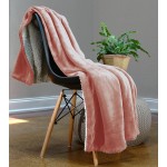 WARM HUGS ALWAYS ❤️ 50 x 65 Super Soft & Cozy Sherpa Fleece Throw Blanket for couch Dusty Pink Thick Fuzzy Warm soft blankets for Sofa and relaxing comfort. Giftable.