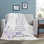 We Hugged This Blanket Personalized Blanket from Daughter Son Purple Flower Soft Throw Blankets for Couch Bedroom Sofa -Great